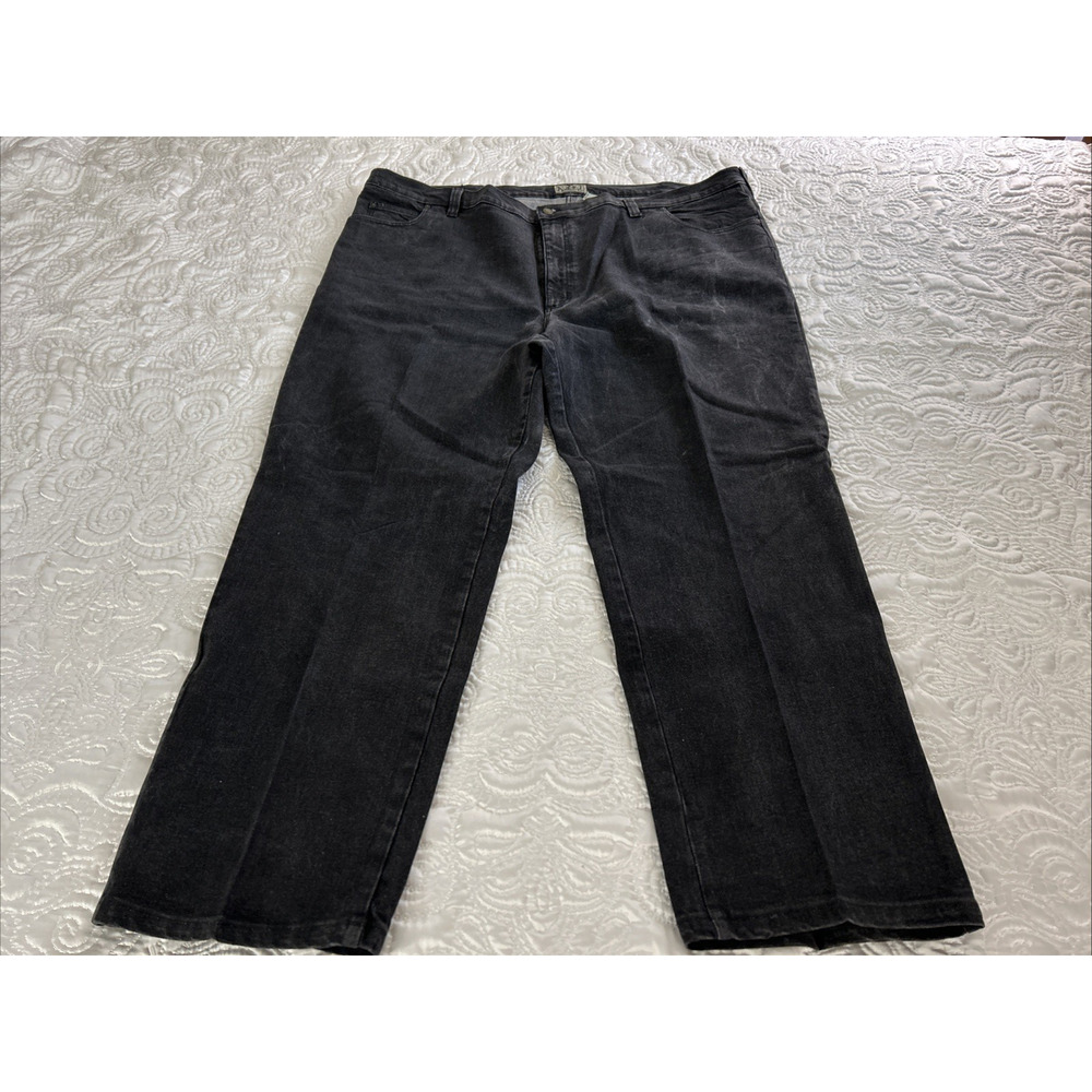 Liberty Blues Jeans Men's 52”x32”Denim CottonBlend 5 Pockets Straight Leg Black